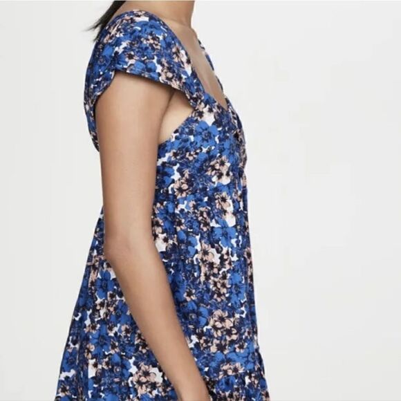 Free People Linen Blend Pattern Play Mini Floral Dress Cool Combo, Boho | M - Picture 9 of 12